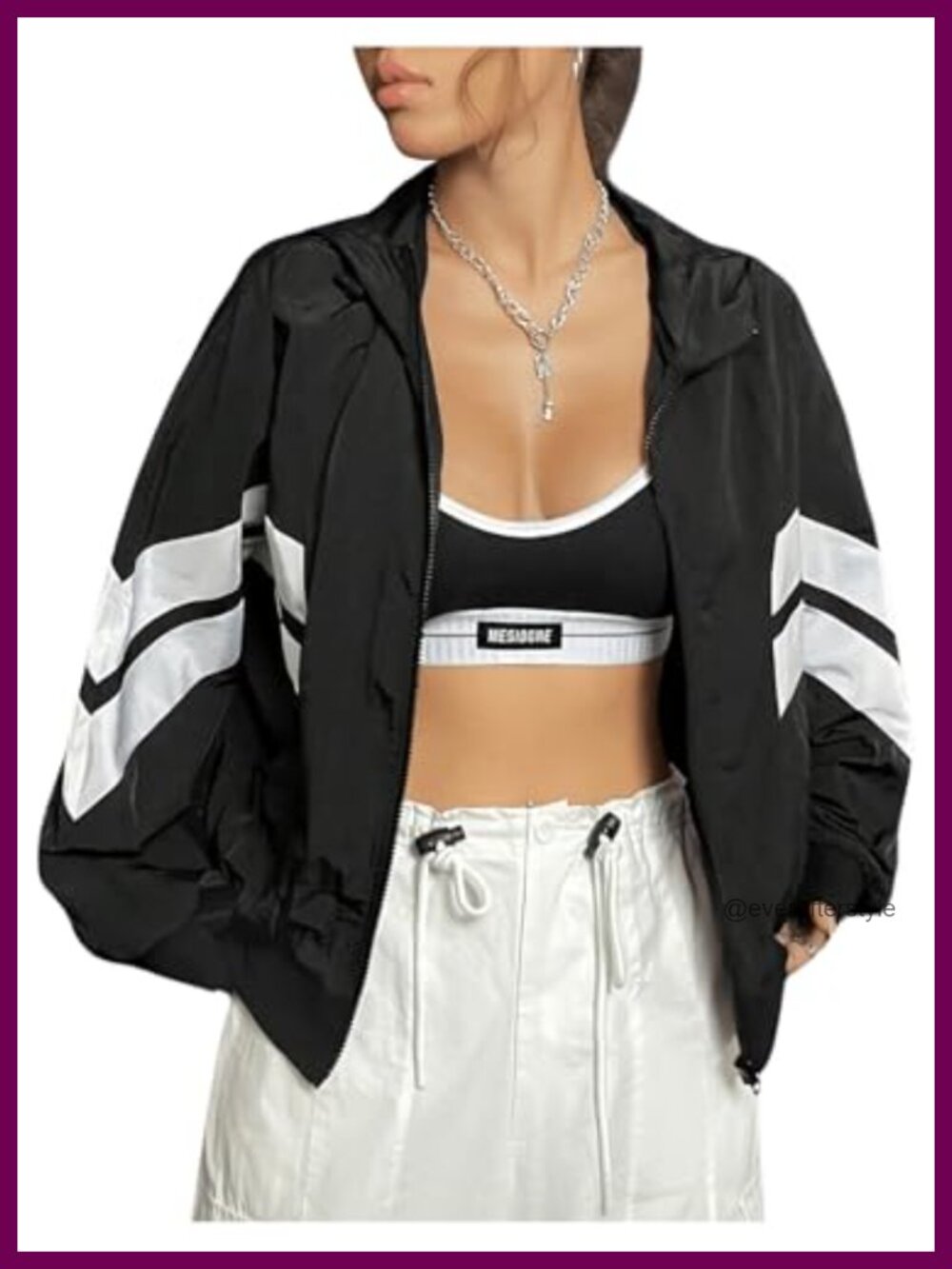 Women's Windbreaker Jacket Zip Up Hooded Lightweight Running Anorak